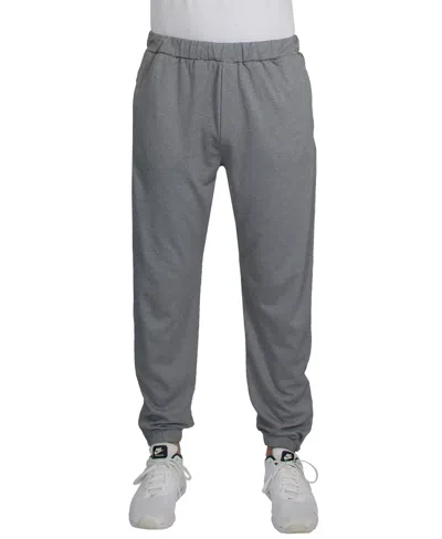 Blue Ice Men's Moisture Wicking Performance Joggers With Reflective Trim Ankle Zippers In Heather Gray
