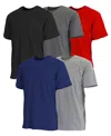 Blue Ice Men's Short Sleeve Crew Neck Tee-5 Pack In Black-charcoal-red-navy-heather Grey