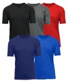 Blue Ice Men's Short Sleeve V-neck Tee-5 Pack In Black-charcoal-red-navy-royal