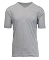 Blue Ice Men's Short Sleeve V-neck T-shirt In Heather Gray
