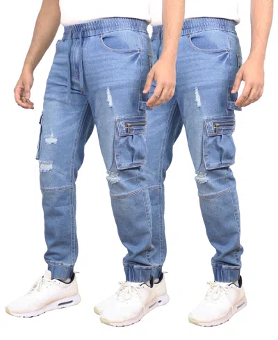 Blue Ice Men's Stretch Cargo Carpenter Jean Jogger-2 Pack In Multi