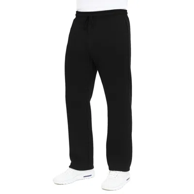 Blue Ice Men's Ultra Heavyweight Fleece Sweatpants With Open Bottom In Black