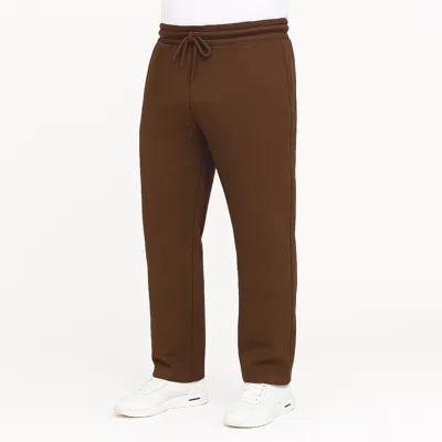Blue Ice Men's Ultra Heavyweight Fleece Sweatpants With Open Bottom In Brown