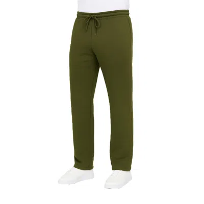 Blue Ice Men's Ultra Heavyweight Fleece Sweatpants With Open Bottom In Green