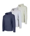 Blue Ice Men's Waffle Knit Thermal Pull-on Hoodies, 3-pack In Multi