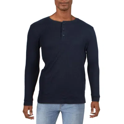 Blue Ice Mens Knit Waffle Thermal Shirt In Blue