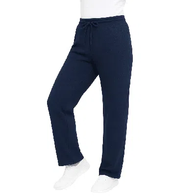 Blue Ice Women's Loose Fit Classic Heavyweight Fleece Sweatpants With Open Bottom In Blue