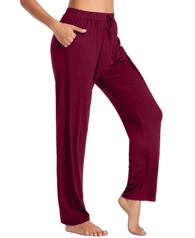 Blue Ice Women's Loose Fit Classic Lounge Pants In Burgundy