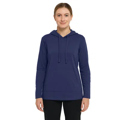 Blue Ice Women's Loose Fit Cotton Lightweight Casual Pullover Drawstring Hoodie With Pocket In Blue