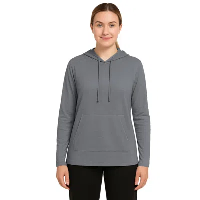 Blue Ice Women's Loose Fit Cotton Lightweight Casual Pullover Drawstring Hoodie With Pocket In Gray