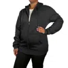 Blue Ice Women's Loose Fit Fleece Lined Full-zip Hoodie In Multi