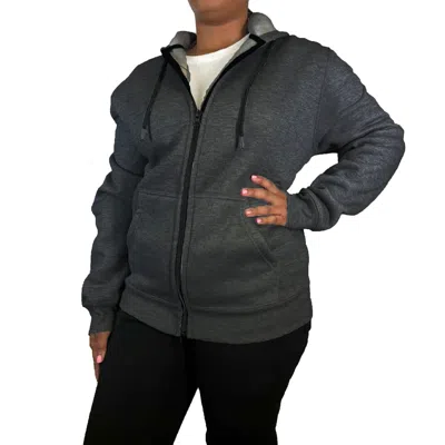 Blue Ice Women's Loose Fit Fleece Lined Full-zip Hoodie In Multi