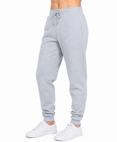 Blue Ice Women's Loose Fit Heavyweight Classic Fleece Jogger Sweatpants With Zipper Side Pockets In Gray