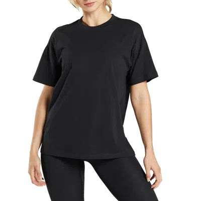 Blue Ice Women's Loose Fit Short Sleeve Crew Neck Solid Tee In Black