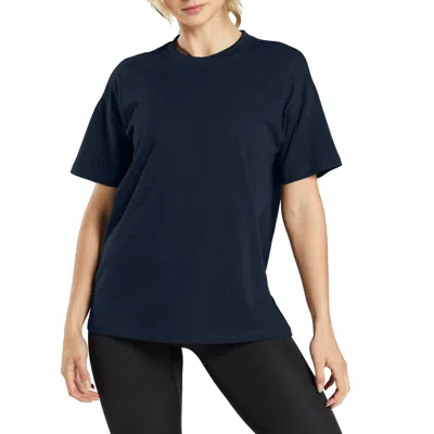 Blue Ice Women's Loose Fit Short Sleeve Crew Neck Solid Tee In Blue
