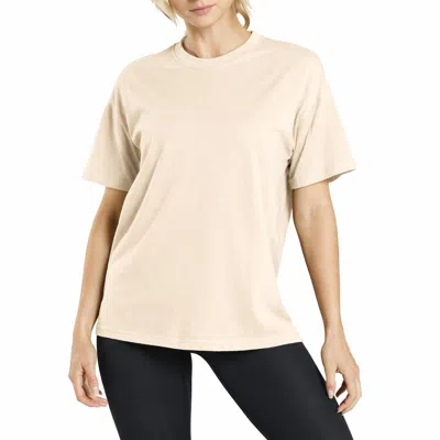 Blue Ice Women's Loose Fit Short Sleeve Crew Neck Solid Tee In White