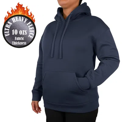 Blue Ice Women's Loose Fit Super Heavyweight Fleece-lined Pullover Hoodie In Blue