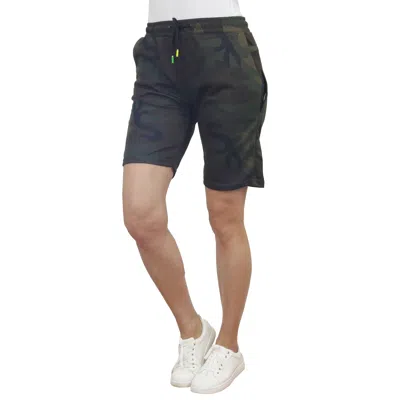 Blue Ice Women's Loose Fit Tech Fleece Jogger Sweat Lounge Shorts With Long Zipper Side Pocket In Multi