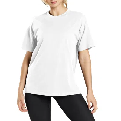 Blue Ice Women's Loose Fitting Short Sleeve Crew Neck Tee (up To 5xl) In White