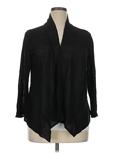 Blue Illusion Cardigan Sweater In Black