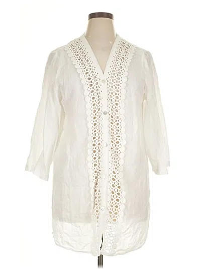 Pre-owned Blue Island 3/4 Sleeve Blouse In White