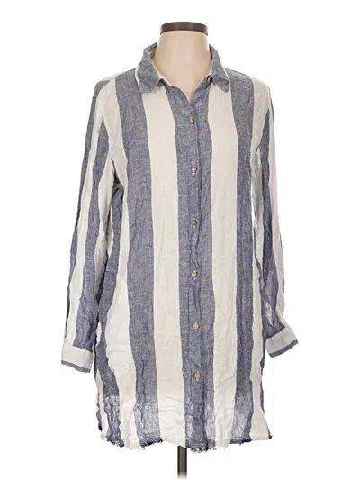 Pre-owned Blue Island 3/4 Sleeve Button Down Shirt In Blue