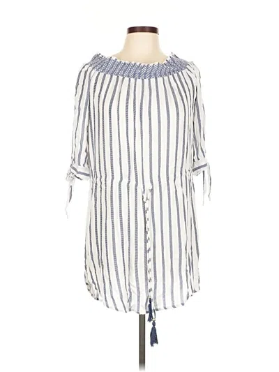 Pre-owned Blue Island Casual Dress In White