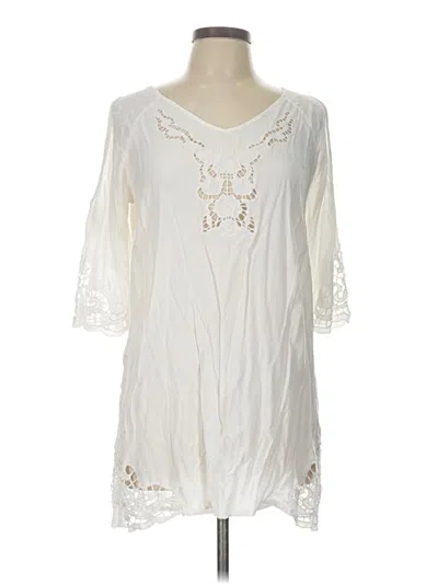 Pre-owned Blue Island Casual Dress In White