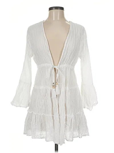 Pre-owned Blue Island Casual Dress In White