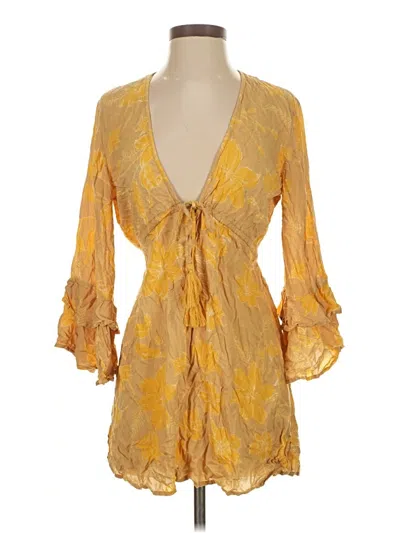 Pre-owned Blue Island Cocktail Dress In Yellow