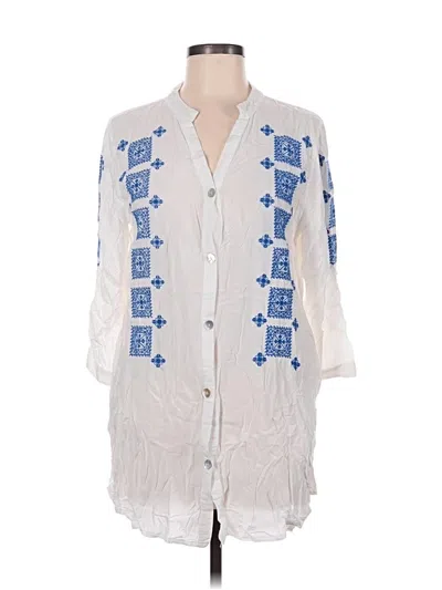 Pre-owned Blue Island Kimono In White