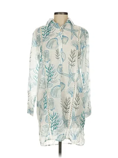 Pre-owned Blue Island Long Sleeve Blouse In Blue