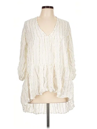 Pre-owned Blue Island Long Sleeve Blouse In Ivory