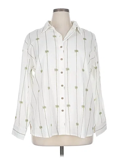Pre-owned Blue Island Long Sleeve Blouse In White