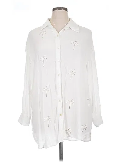 Pre-owned Blue Island Long Sleeve Blouse In White