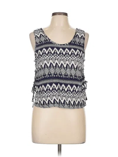 Pre-owned Blue Island Sleeveless Top Blue Halter Neckline Tops