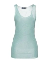 Blue Joint Woman Tank Top Turquoise Size L Viscose, Polyester, Polyamide, Elastane In Blue