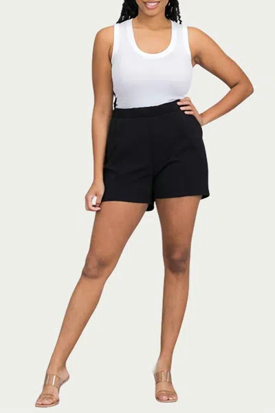 Blue Leopard Seamed Scuba Stretch-crepe Shorts In Black In Multi
