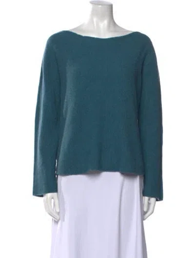 Pre-owned Blue Les Copains Cashmere Bateau Neckline Sweater In Blue