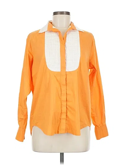 Pre-owned Blue Les Copains Long Sleeve Blouse In Orange