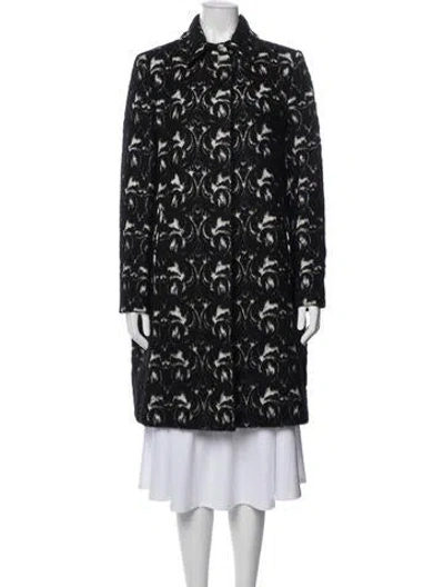 Pre-owned Blue Les Copains Patterned Coat In Black