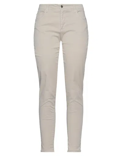 Blue Les Copains Pants In Beige