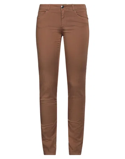 Blue Les Copains Woman Pants Brown Size 8 Cotton, Elastane