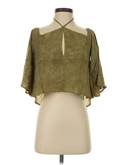 Pre-owned Blue Life 3/4 Sleeve Blouse In Green