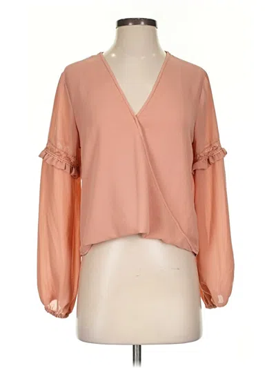 Pre-owned Blue Life 3/4 Sleeve Blouse In Orange