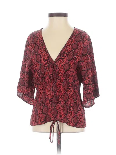 Pre-owned Blue Life 3/4 Sleeve Blouse In Red
