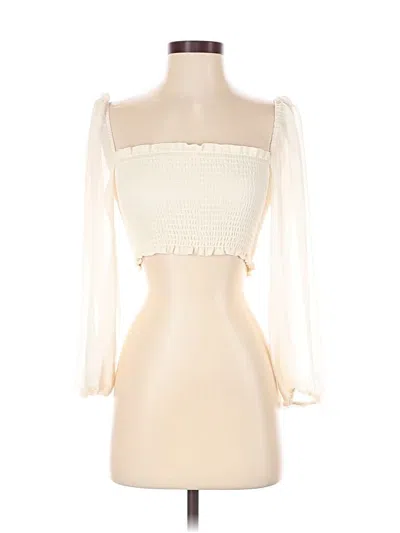 Pre-owned Blue Life 3/4 Sleeve Blouse In White