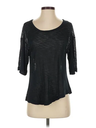 Pre-owned Blue Life 3/4 Sleeve Top Black Scoop Neck Tops