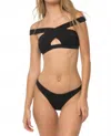 Blue Life Cold Shoulder Crop Top In Black