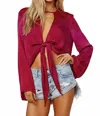 Blue Life Kloss Tie Dye Long Sleeve Top In Tropicana Punch